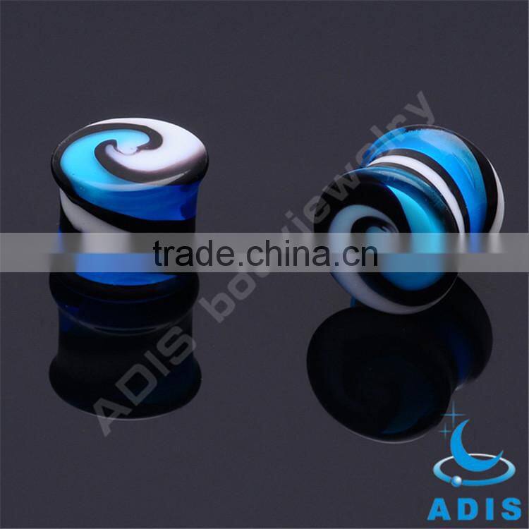 Body piercing jewellery colorful wholesale custom pyrex glass ear stretcher