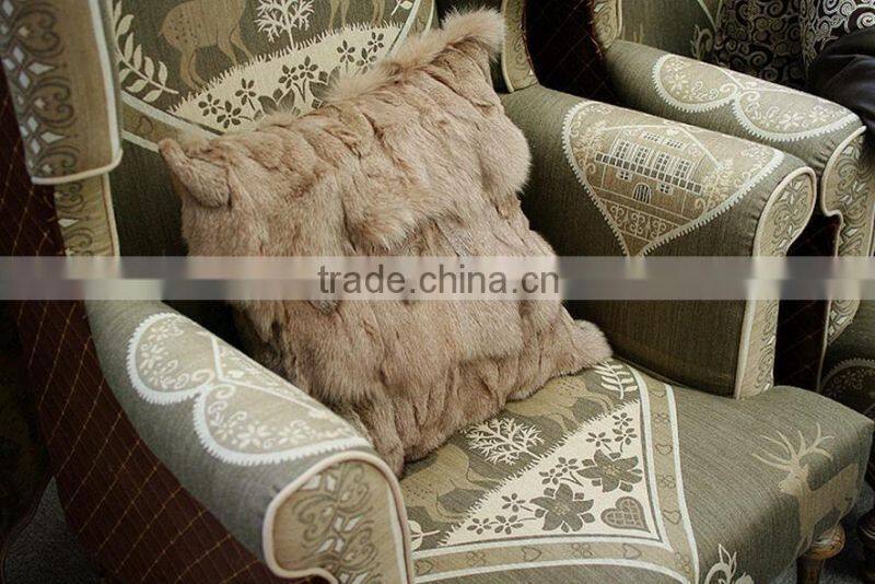 Home Fur Pillow Patchwork Real Fox Fur Cushion Pillow Cover