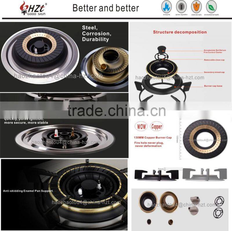 Morden Style brass burner corner 3 burner gas hob