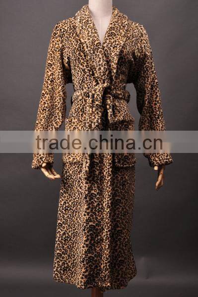 Printed micro coral fleece bathrobes for man and women