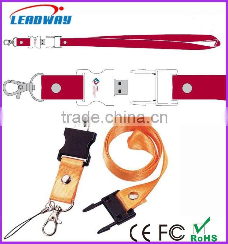 USB 2.0 Lanyard Flash Drive with Keychain 64MB-64GB