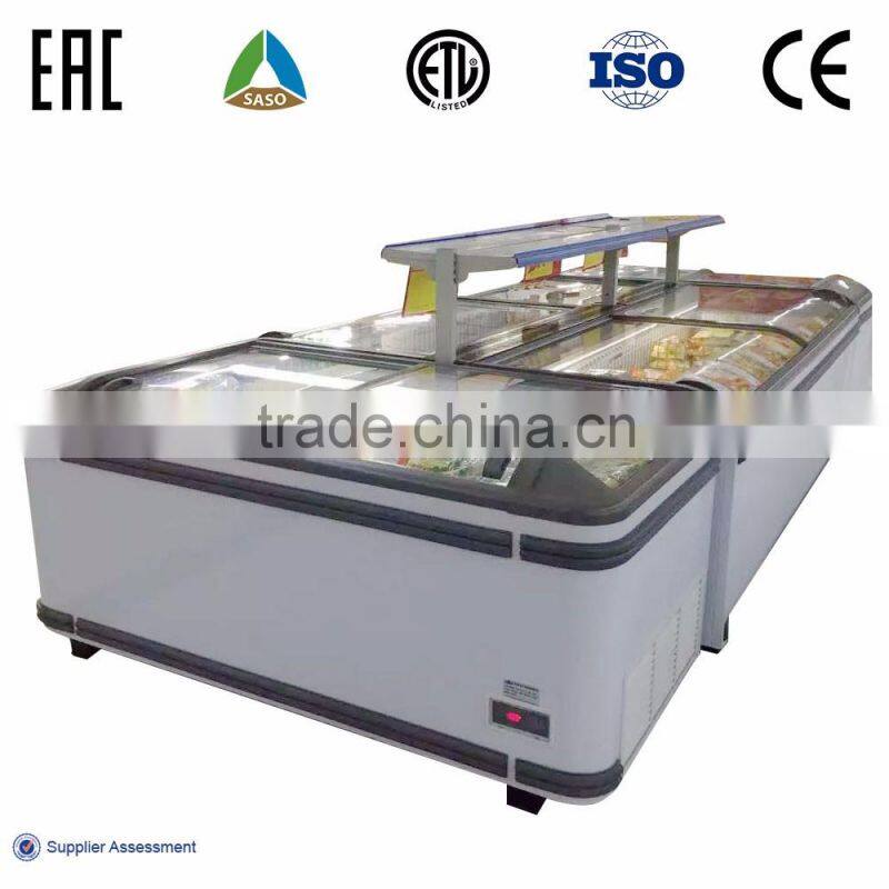 Air cooler with double sliding glass doors for ice cream