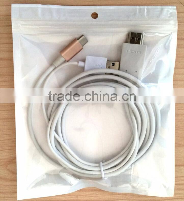 2016 Whosale MHL type-c cable HDTV video cable metal cable for type-c cable HDTV cable