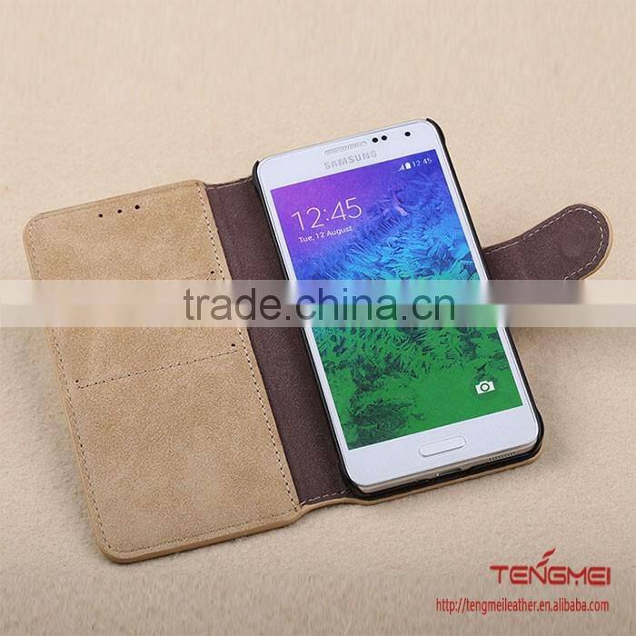 frosted genuine leather case for samsung s7 edge stand cover phone case for samsung