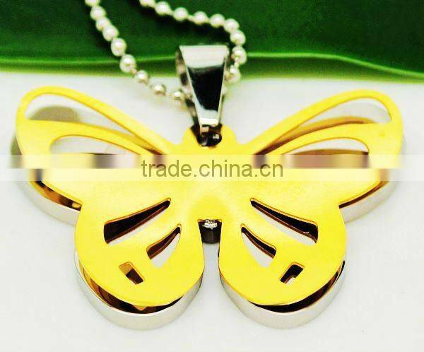 Wholesale manufacture latest new design 14k gold butterfly pendant