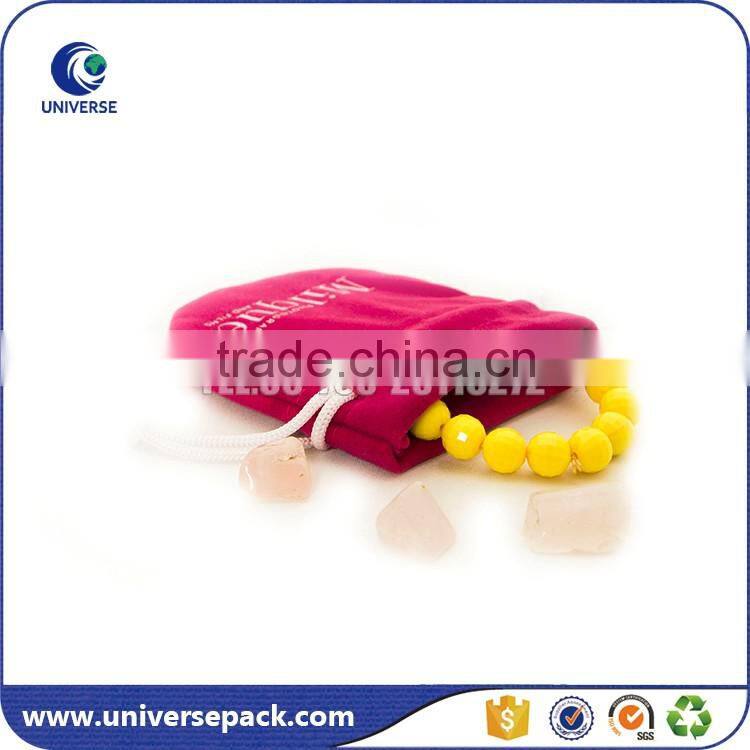 black wholesale velvet pouch with silk-screen printing