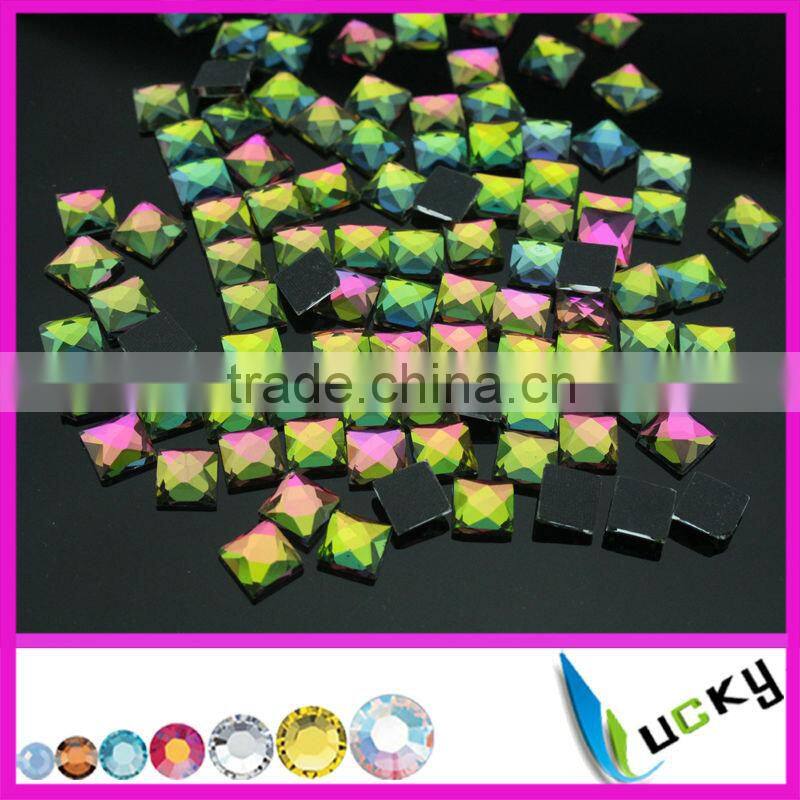 2014 new flat back diamond shape hot fix rhinestones swimming for iron-on transfer