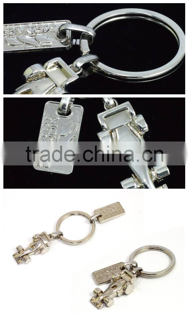 High qulaity souvenir gift full 3D zinc alloy race car keyring