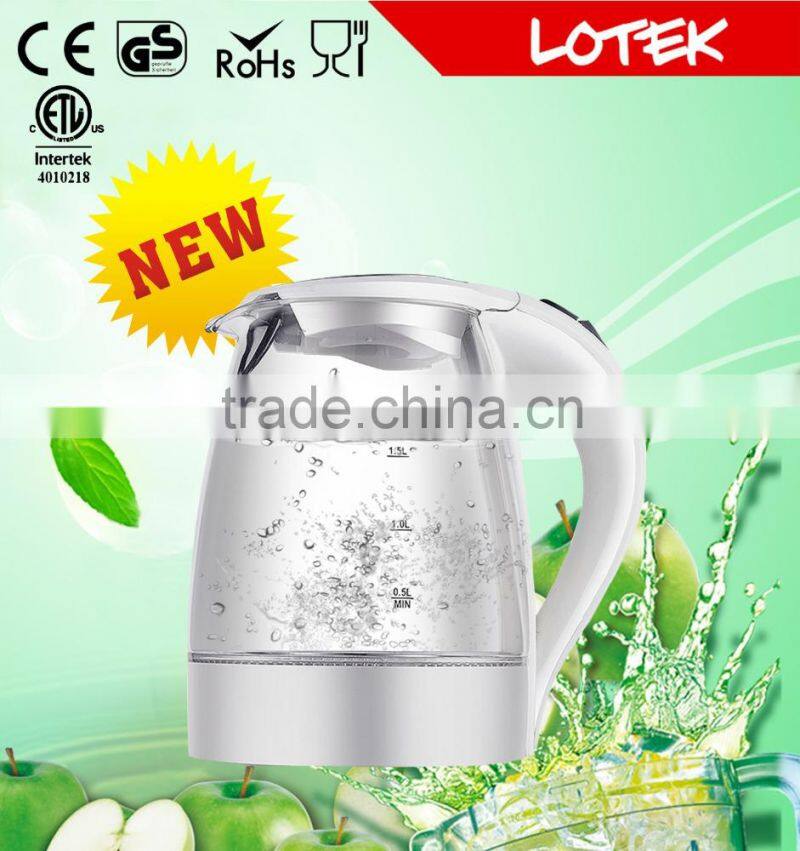 pyrex glass electirc water kettle with 1.7L volume