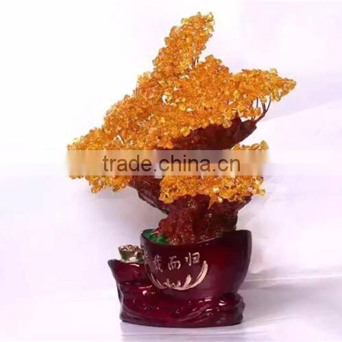 Natural Citrine Crystal Tree China Feng Shui Ornaments