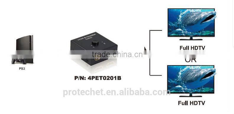 Hot video player 2x1 or 1x2 HDMI Bi-Directional Switch with HDCP Passthrough, 3D and 1080p Support