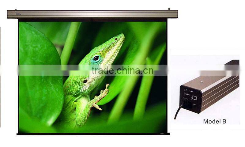 60-200'' Motorized Projection Screen for Home Business presentation Aluminum frame PVC Material