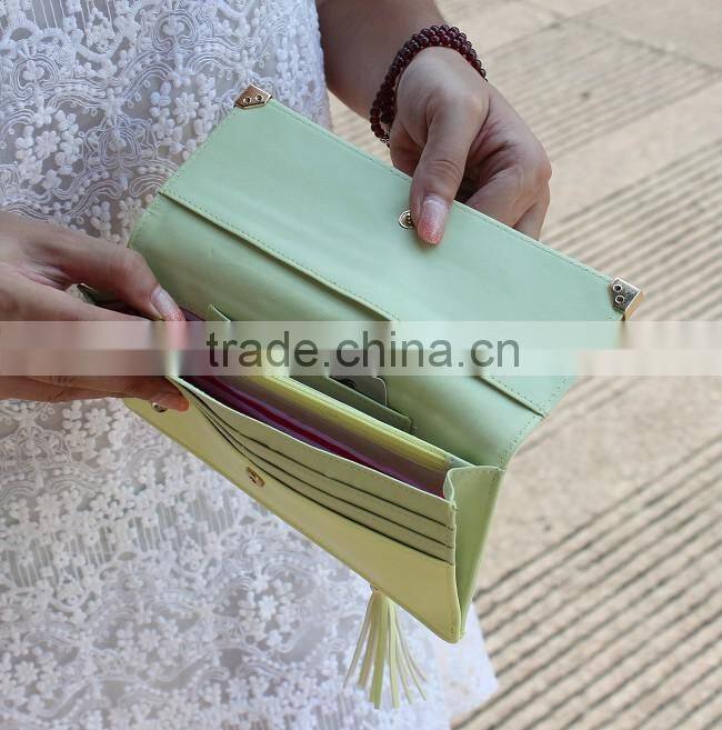 Korean bowknot PU long women wallet