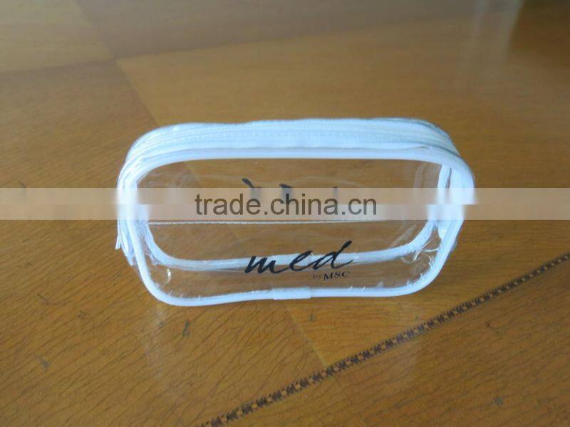 Hotel Use Small cosmetic travel PVC bag with zipper
