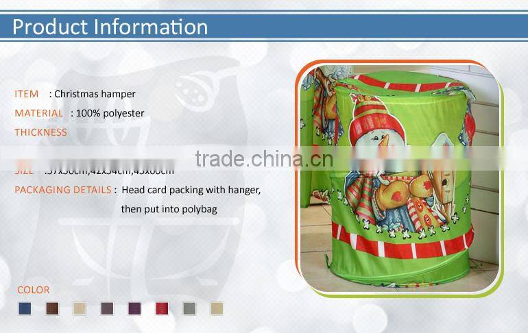 2016 latest designs christmas folding laundry hamper
