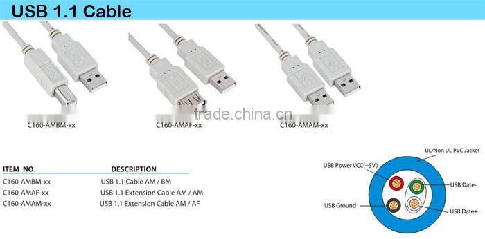 Led High Speed And Quality USB 2.0 Cable AM/AF