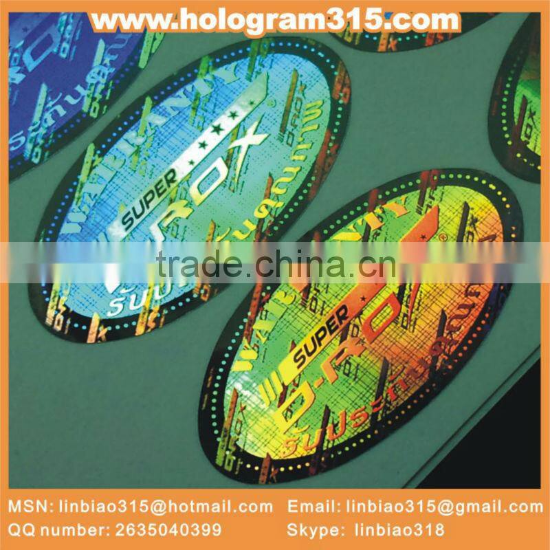 Custom Adhesive high quality custom hologram anti- fake eggshell sticker