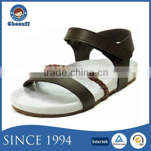 2016 Summer Beautiful Girls Closed Sandals with Gold Genuine Leather