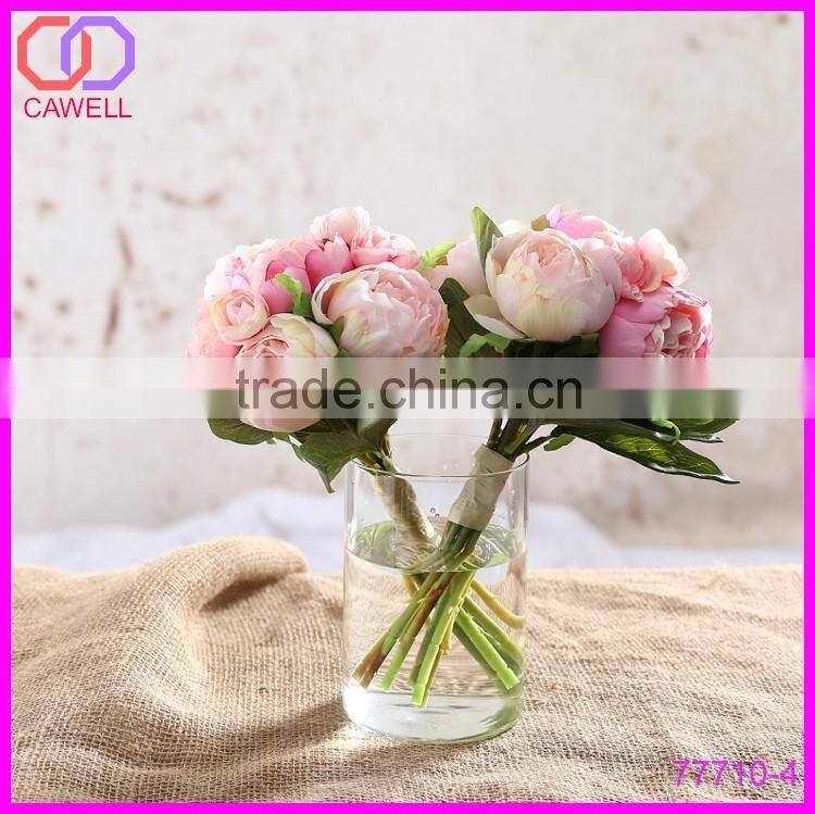 yiwu bulk wholesale 12" wedding bridal peony silk artificial flowers