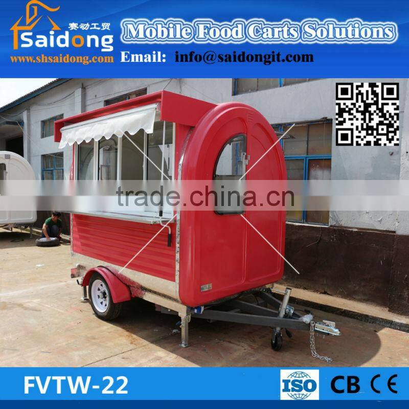 New Type Snack Food Display and Sale Cart Trailer for Food Service Cart