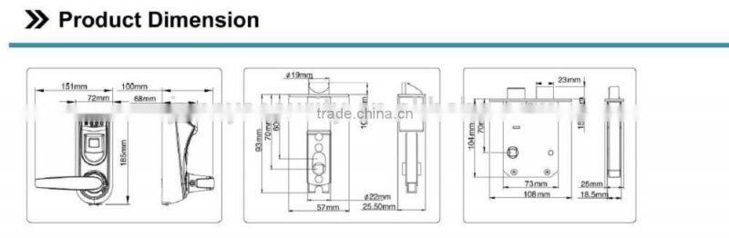 Fingerprint reader biometric lock with handle