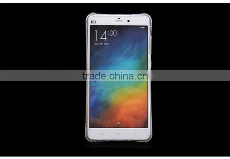 Shockproof Phone Transparent Silicone Case Security Airbag Anti-knock Cover Case For Xiaomi M5