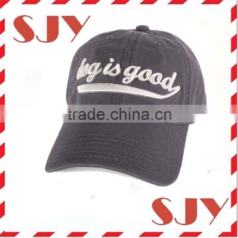 Custom 3d embroidery 6 panel distressed baseball cap