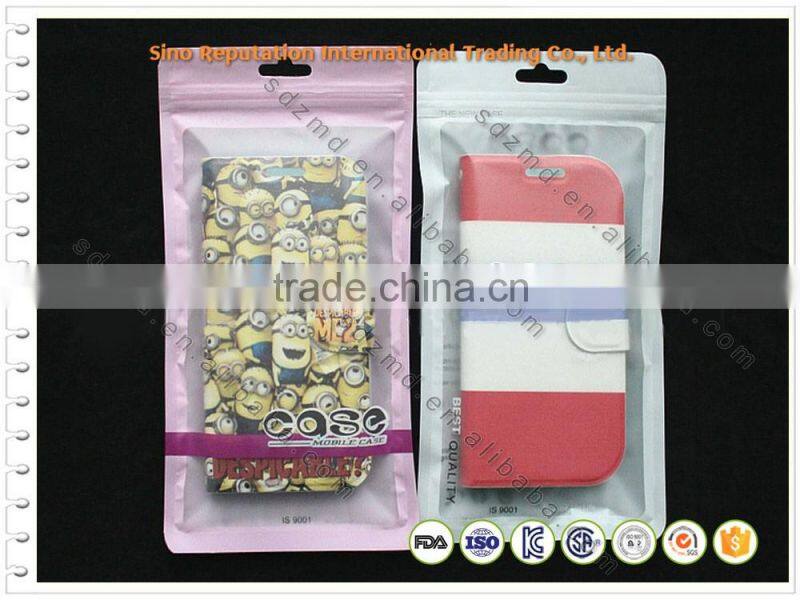 Wholesale plastic bag for cellphone with zipper / header / hanging hole made in china