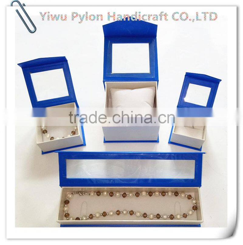 Hot sale luxury paper jewlery box with PVC window