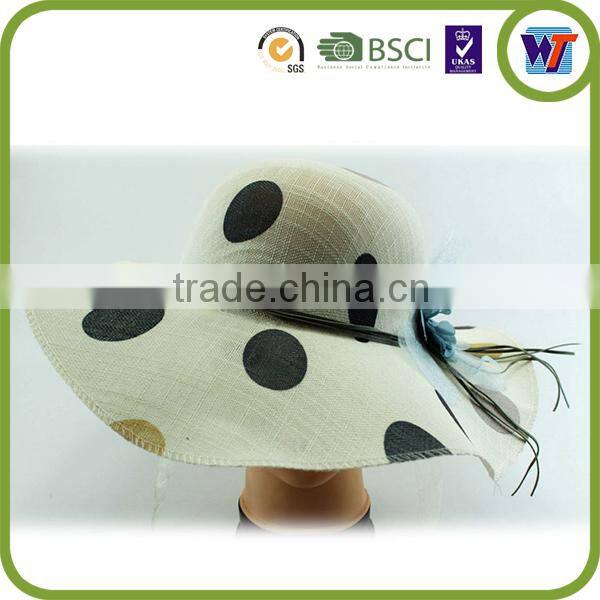 High quality straw hat, ladies fedora beach hat cap with flowers
