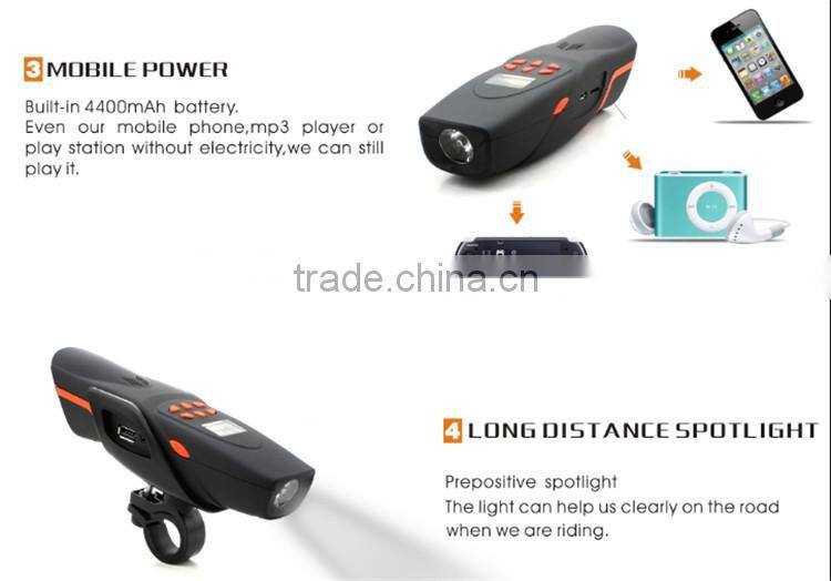 Hot! Fashion Design 7 Functions Excellent Sound AV126 Wireless Bicycle Bluetooth Speaker with LED Light Power Bank