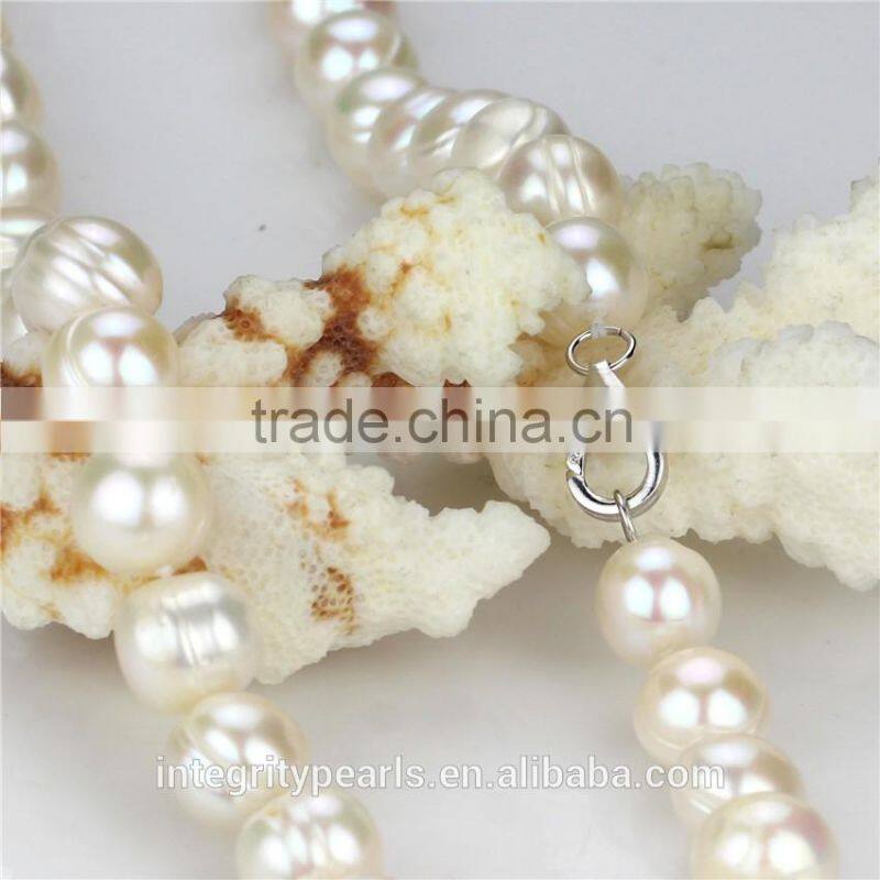12-13mm grade A freshwater near round white pearl set