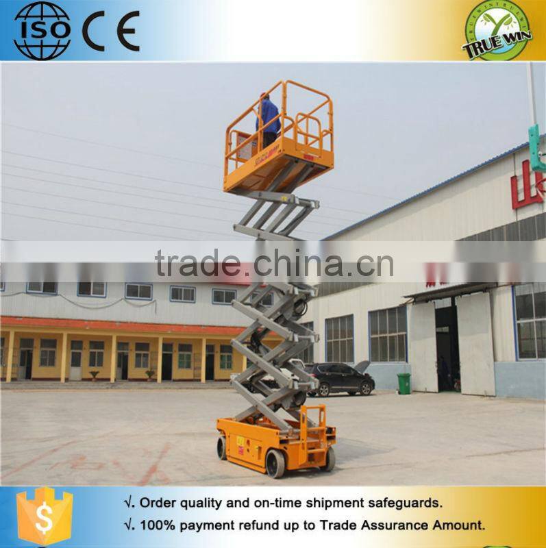 Fixed guide rail cargo hydraulic chain freight elevator