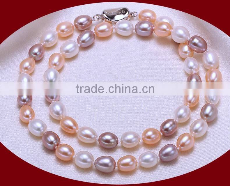 Light Loose excellent Quality White Round Freshwater Drop Pearl Necklace