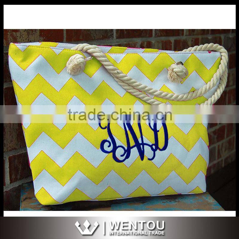 Wholesale Chevron Beach Tote Monogram Bags