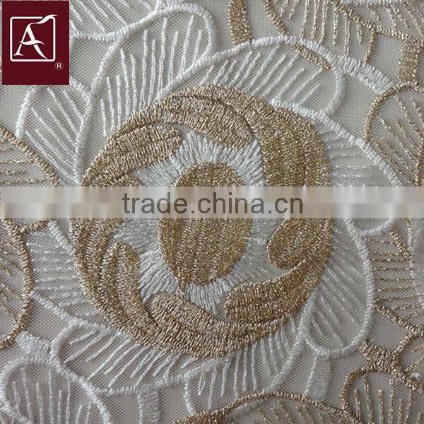 Two-tone Thread Embroidery Mesh Fabric