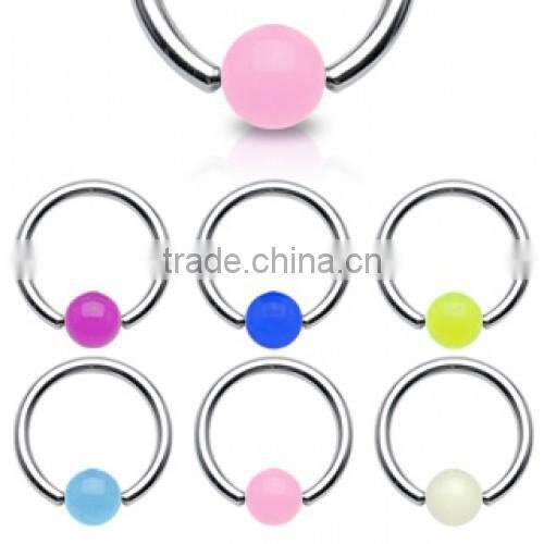 316L stainless steel body piercing jewelry ball closure ring pop star ring