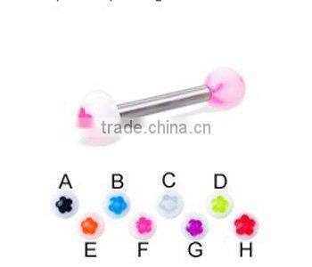Yiwu zelin body jewelry UV tongue barbell rings