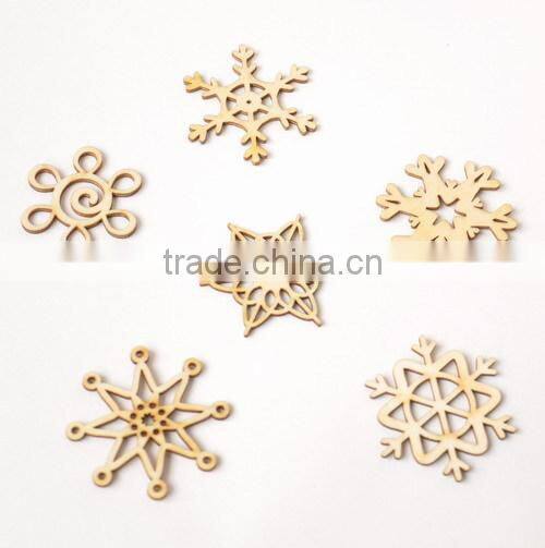 wood veneer shapes, wooden snowflake