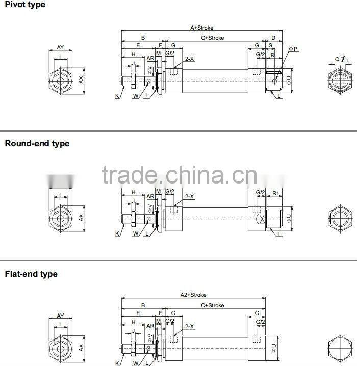 High Quality Aluminum Alloy MAL Pneumatic Cylinder