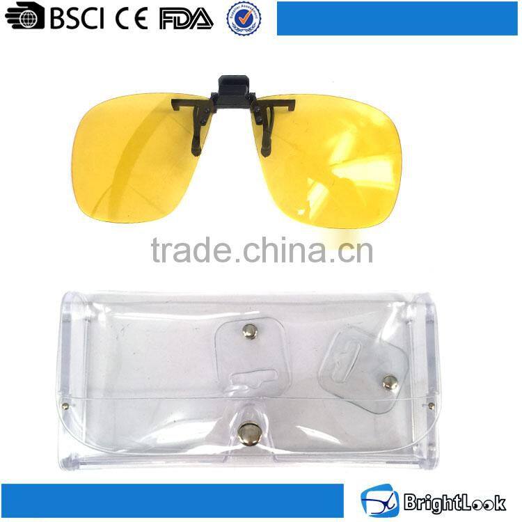 Hot sale designer fashionable blue mirror lens male clip on hat flip up polarized sunglasses for plastic frames