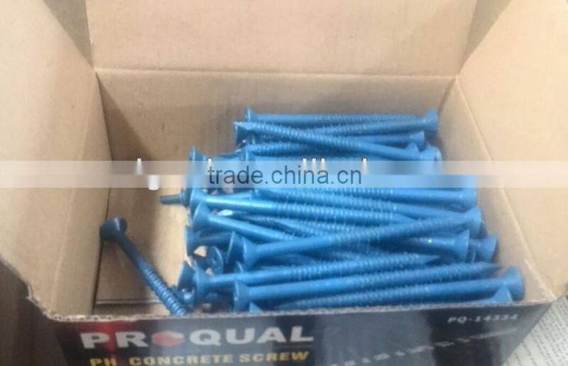 Flat Head Bule Ruspert with high-low thread Concrete Screw