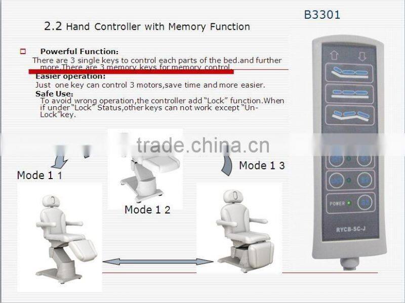 AYJ-B3301 cosmetic electric beauty bed /beauty salon facial bed