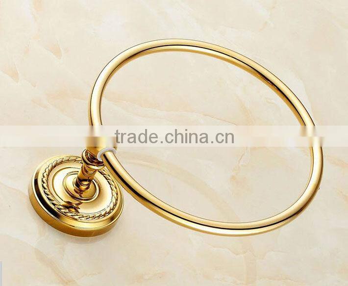 Gold color round shape towel ring Solid Brass towel ring ,Bathroom Hardware Product,Bathroom Accessories acrylic towel ring