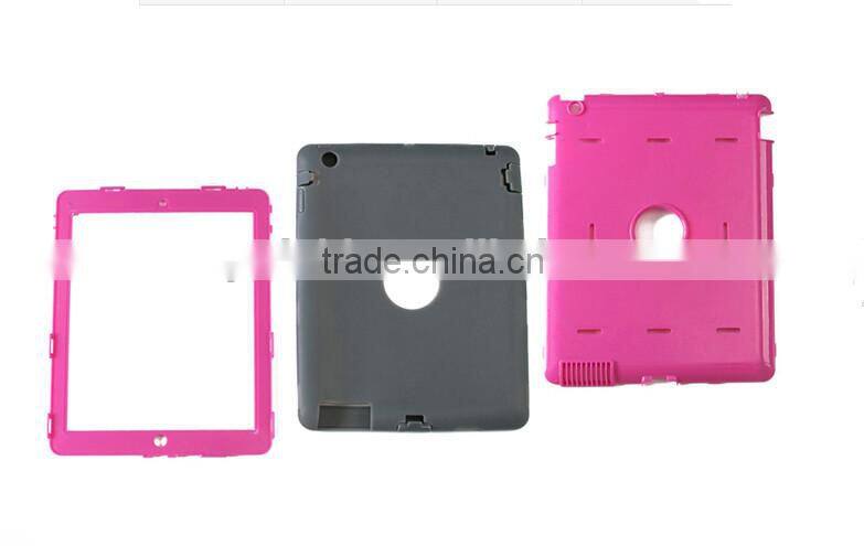 TWO-tone silicon+plastic full protective tablet case for ipad air
