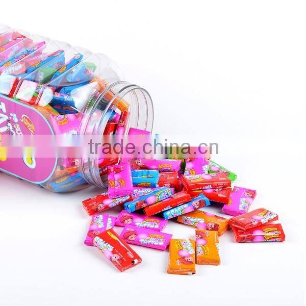 Jar wrapped fruit bubble gum chewy candy