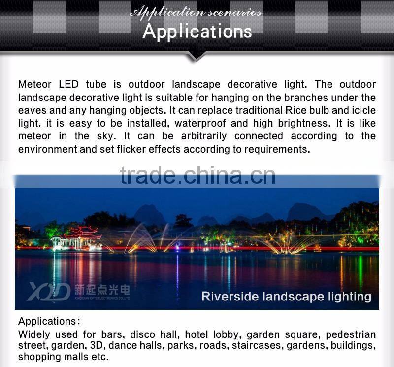 waterpro light funfair led lighting decoration christmas tree light led meteor tube