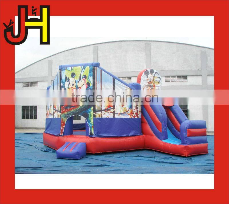 CE&SGS Certification 0.55MM PVC Tarpaulin Material Mickey Mouse Inflatable Slide Bouncer For Sale