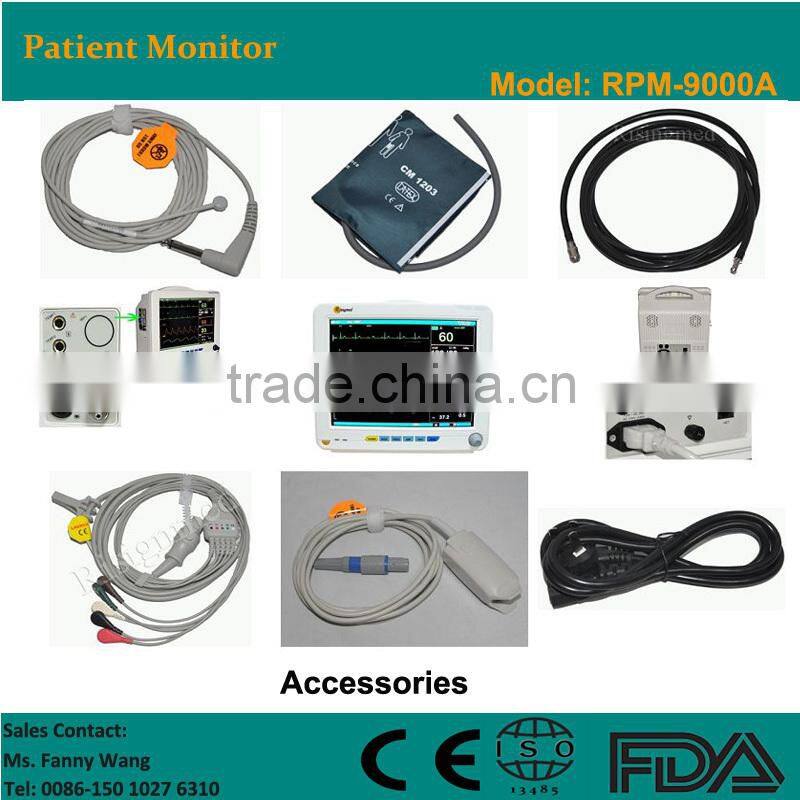 2015 Promotion!!!CE approved 12- Inch 6-Parameter Patient Monitor /ECG monitor RPM-9000A