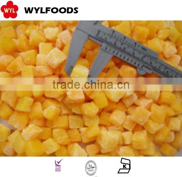 China vegetables Frozen IQF yellow peach dices fruit